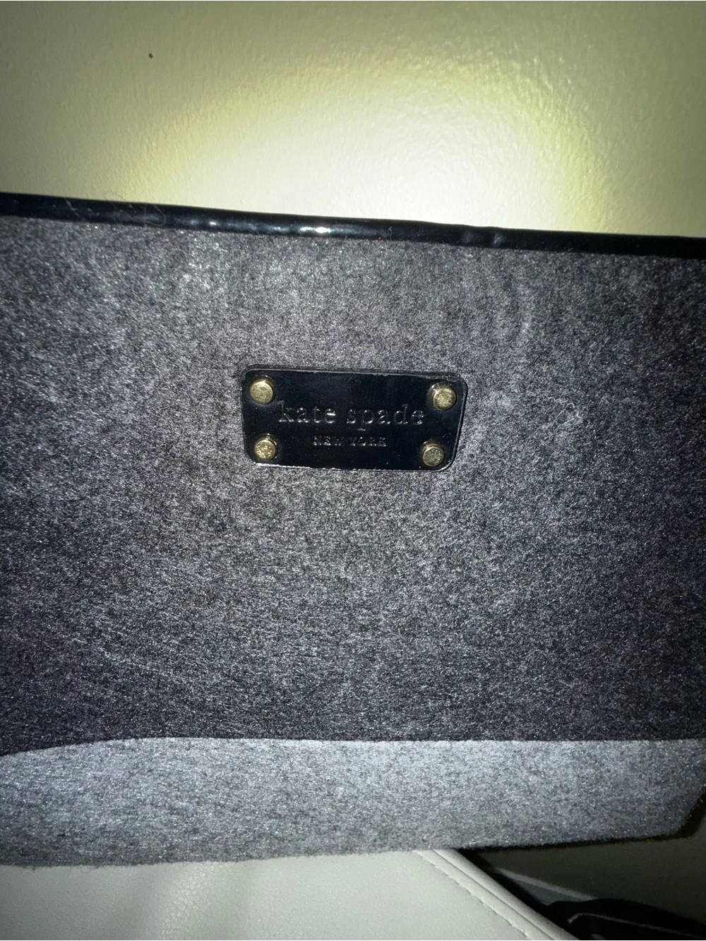 kate spade Two-Tone Gray Felt Laptop Sleeve